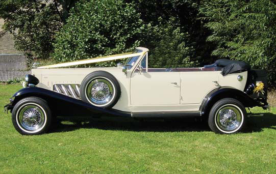 Ivory & Black Beauford Tourer with Black Hood (2) chauffeur driven car Ivory & Black Beauford Tourer with Black Hood