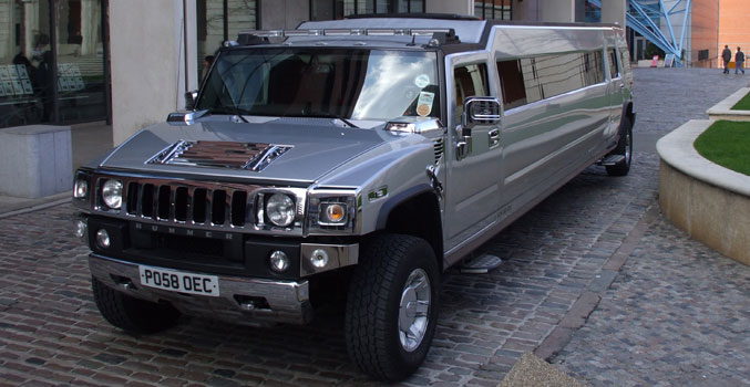 silver hummer limo for limo hire birmingham