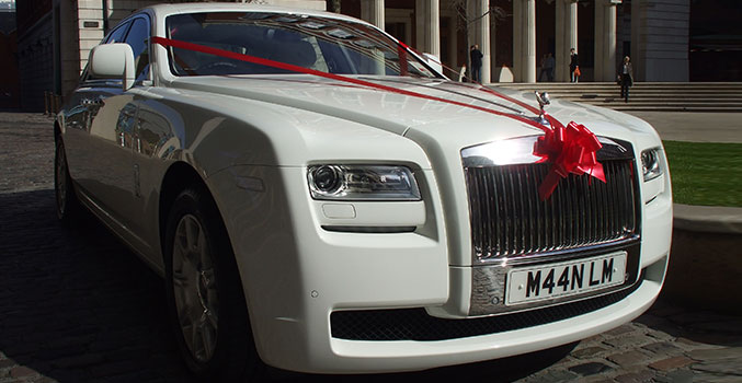 White Rolls Royce Ghost Wedding Car Hire