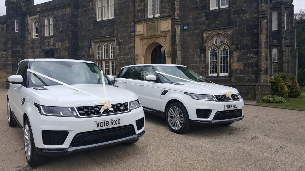White Range Rovers for prestige wedding car hire birmingham
