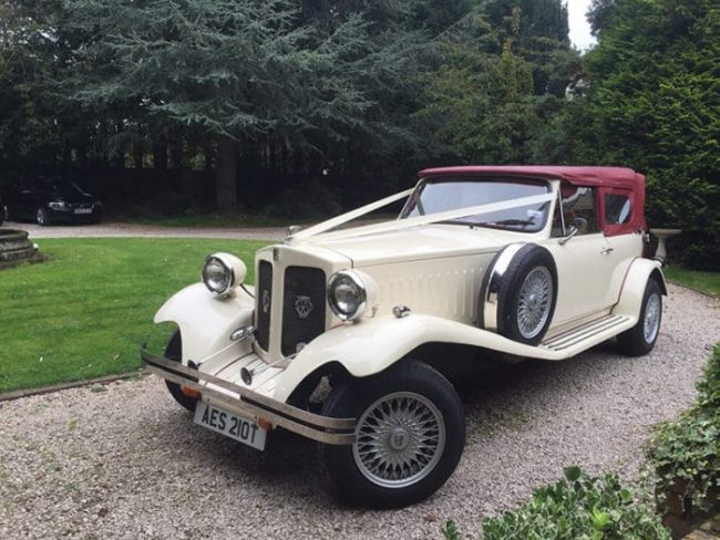 Beauford Tourer - Red Hood Beauford Tourer for vintage wedding car hire birmingham