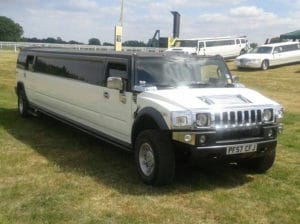 White Hummer Limo for limo hire birmingham