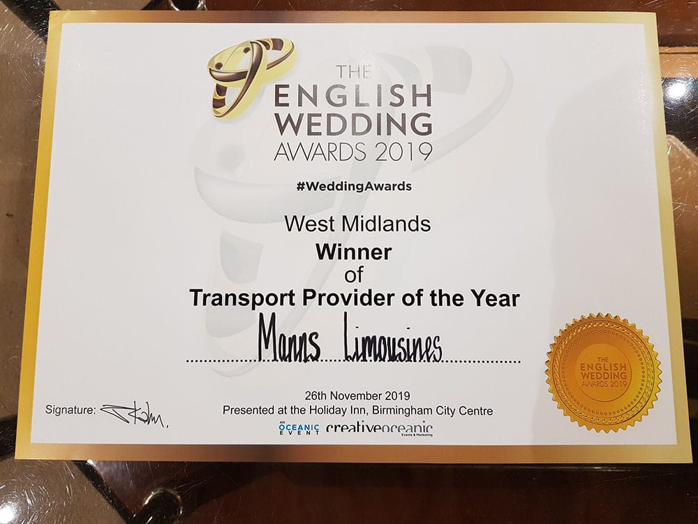 Manns Award Manns Award for transport provider of the year