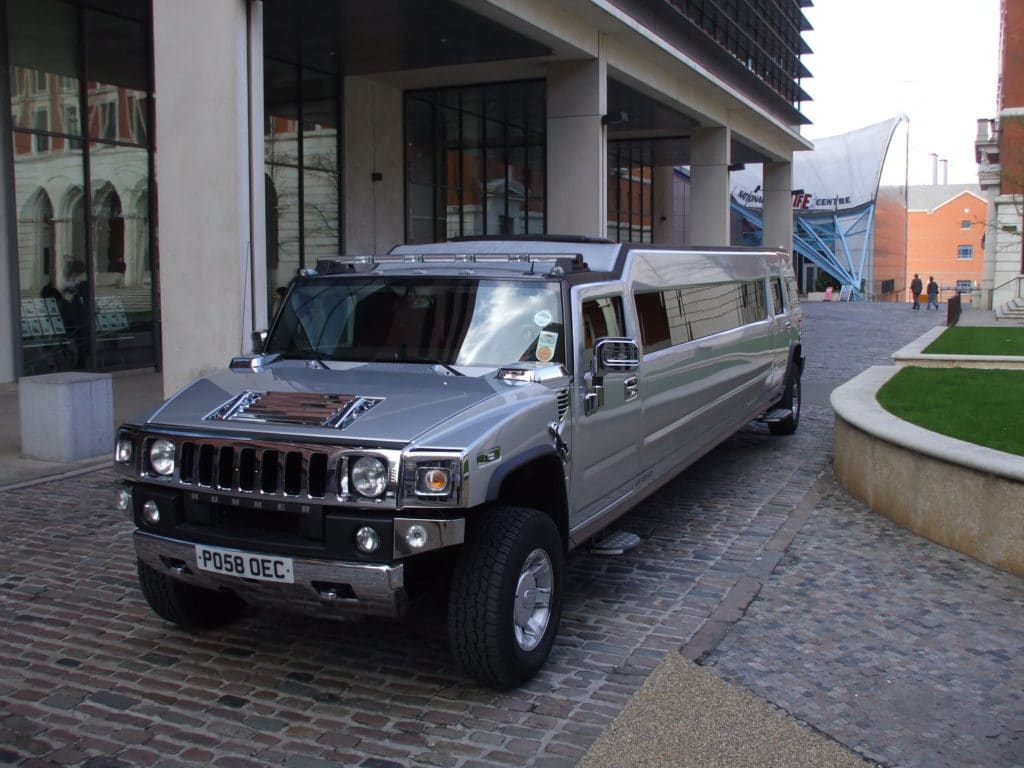 hummer limo outside