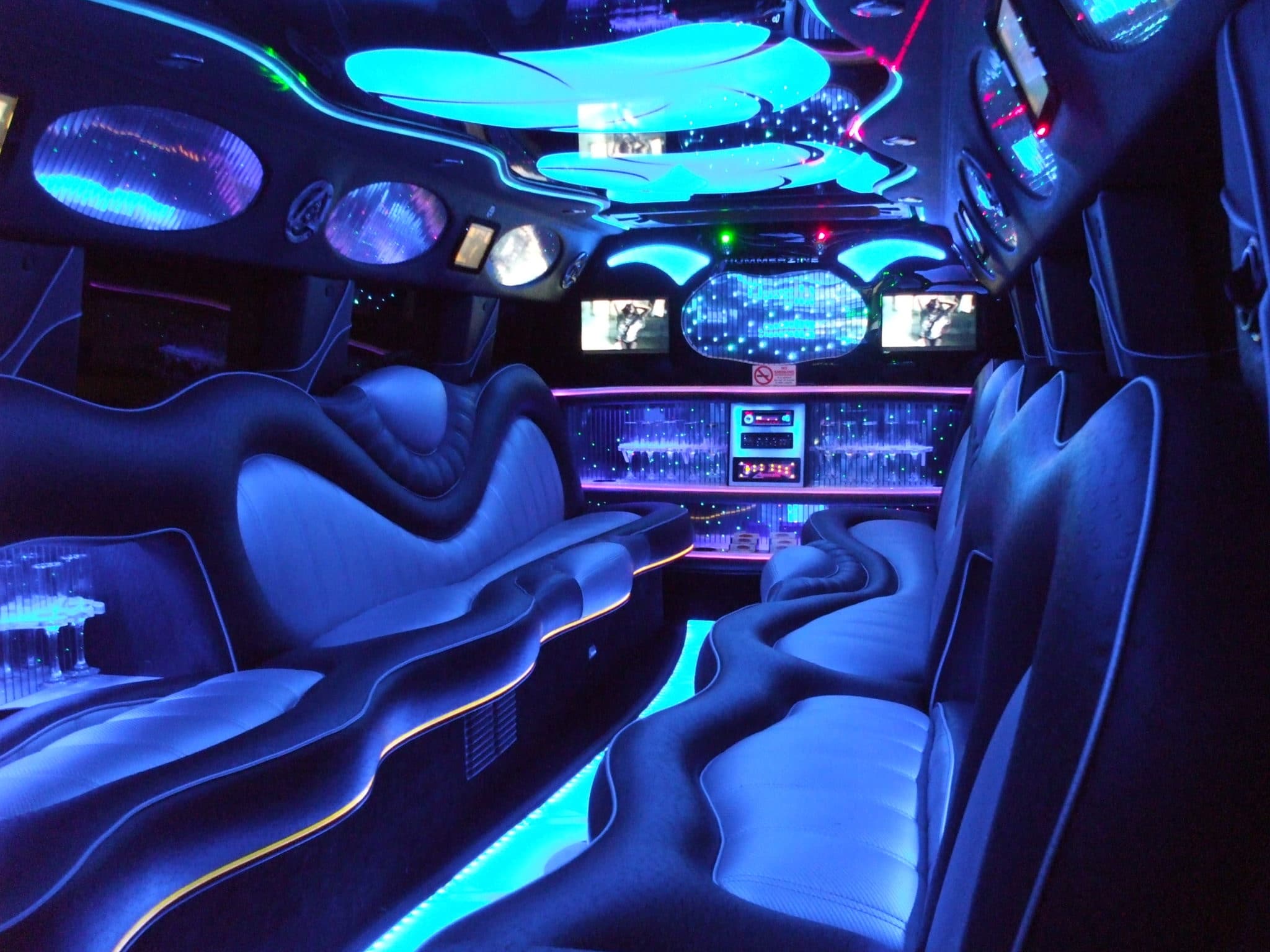 inside of a limousine