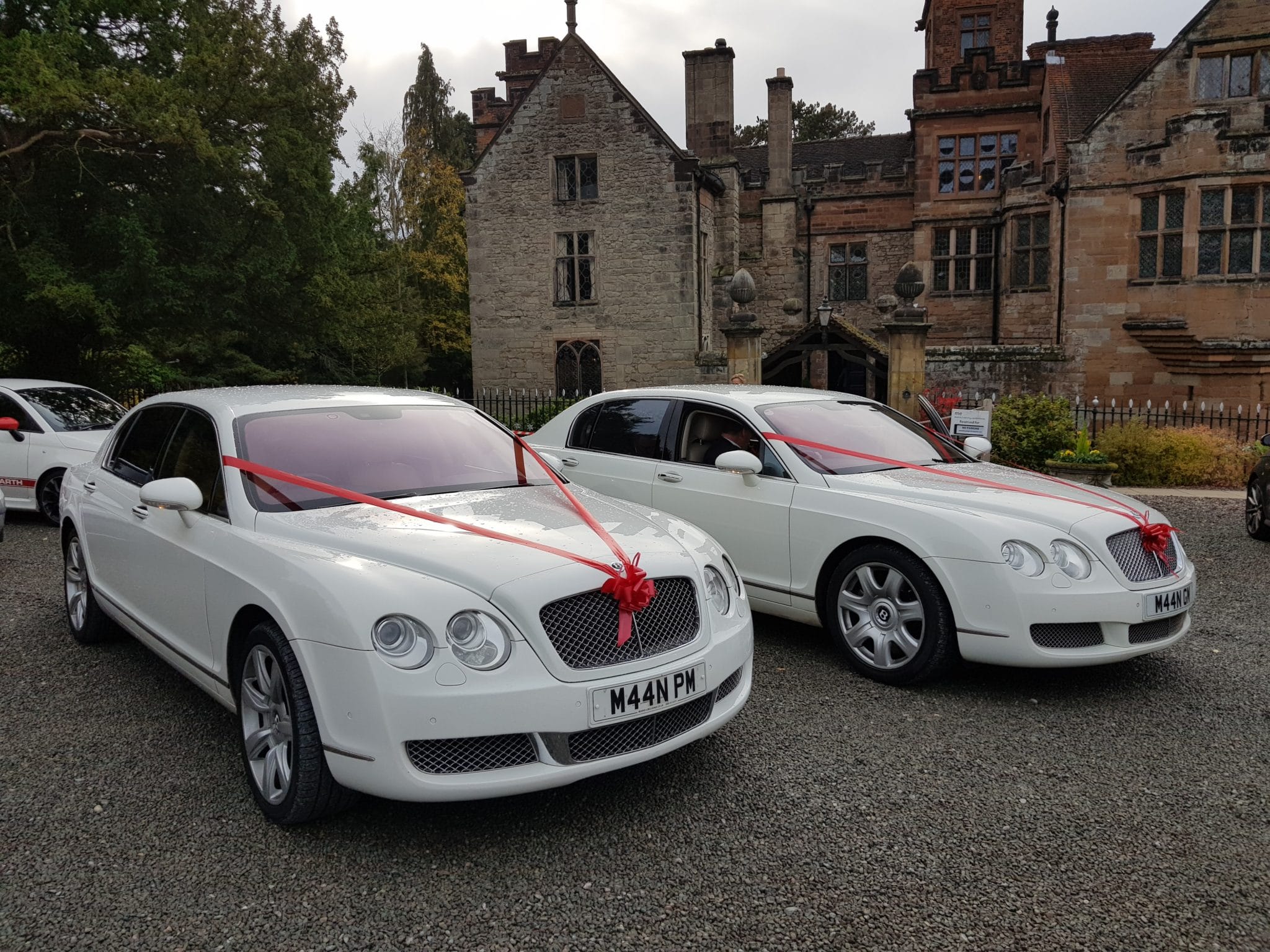 white matching bentleys