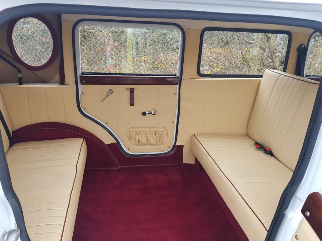 Vintage Bramwith 7 seater wedding car Inside View