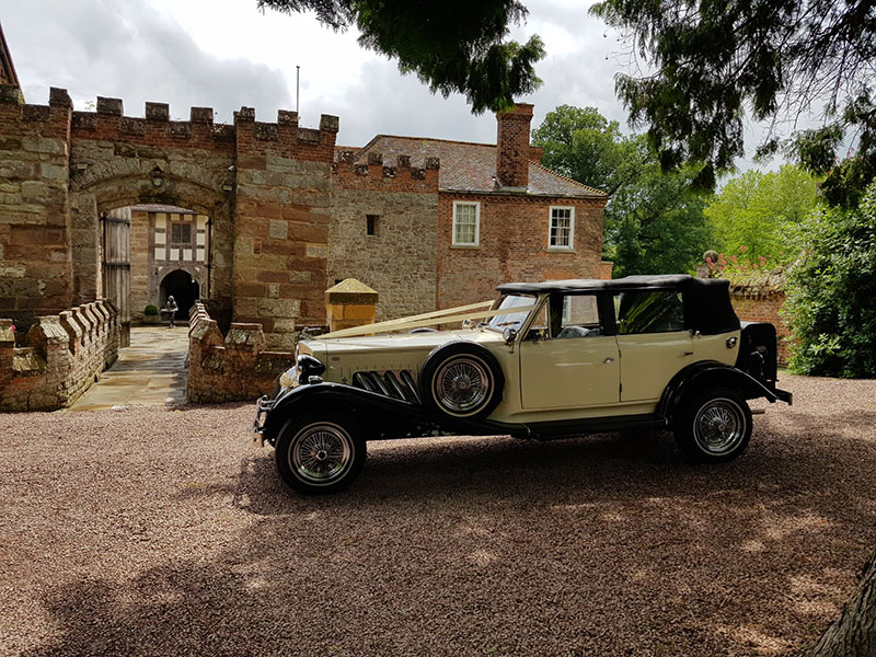 Ivory & Black Beauford Tourer Vintage Wedding Car Hire