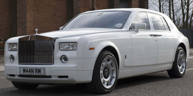 White Rolls Royce Phantom for prestige wedding cars Birmingham